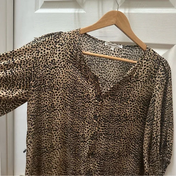 Emerson Fry Fiona Dress Little Cheetah Animal Print Silk brown m medium - Picture 5 of 8